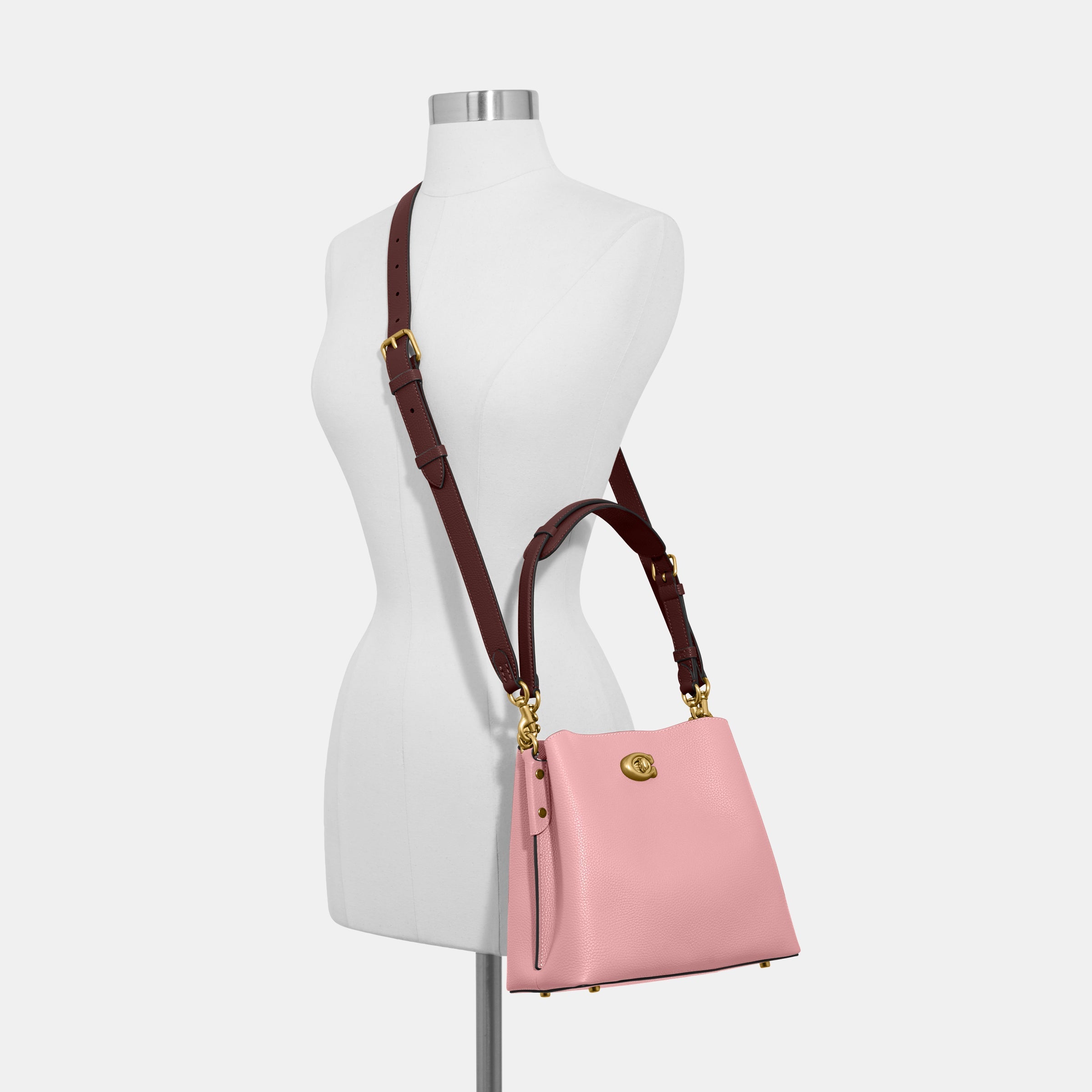 C3766-Willow Bucket Bag In Colorblock-B4/Bubblegum Multi