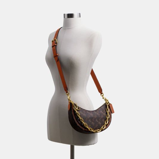 CM584-Mira Shoulder Bag With Horse And Carriage Print-B4/Truffle Burnished Amber