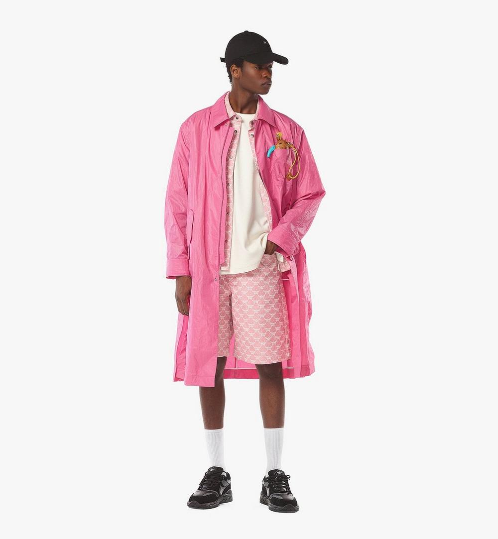 MHCFSMM01Q100L-Oversized Coat in Crushed Nylon|SANGRIA SUNSET