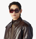 MEGEAMM11XI001-Oversized Round Sunglasses|BURGUNDY/YELLOW HAVANA
