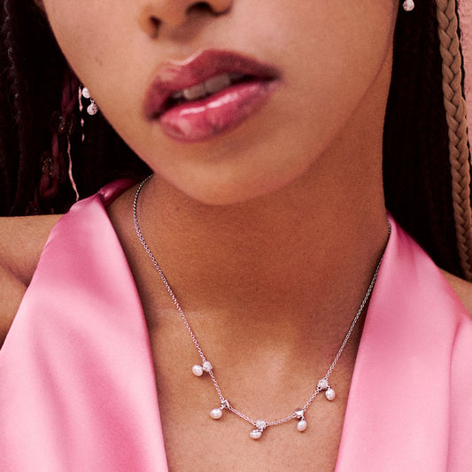 Rosato azzurra Short necklace - Silver