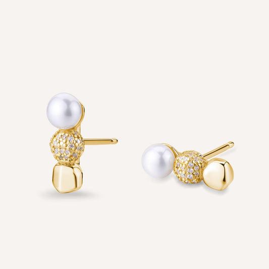 Rosato azzurra lobe earrings - Yellow Gold