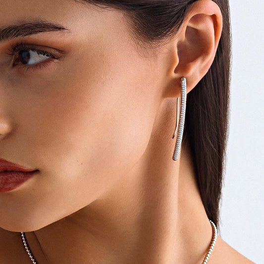 Rosato bianca long earrings - Silver
