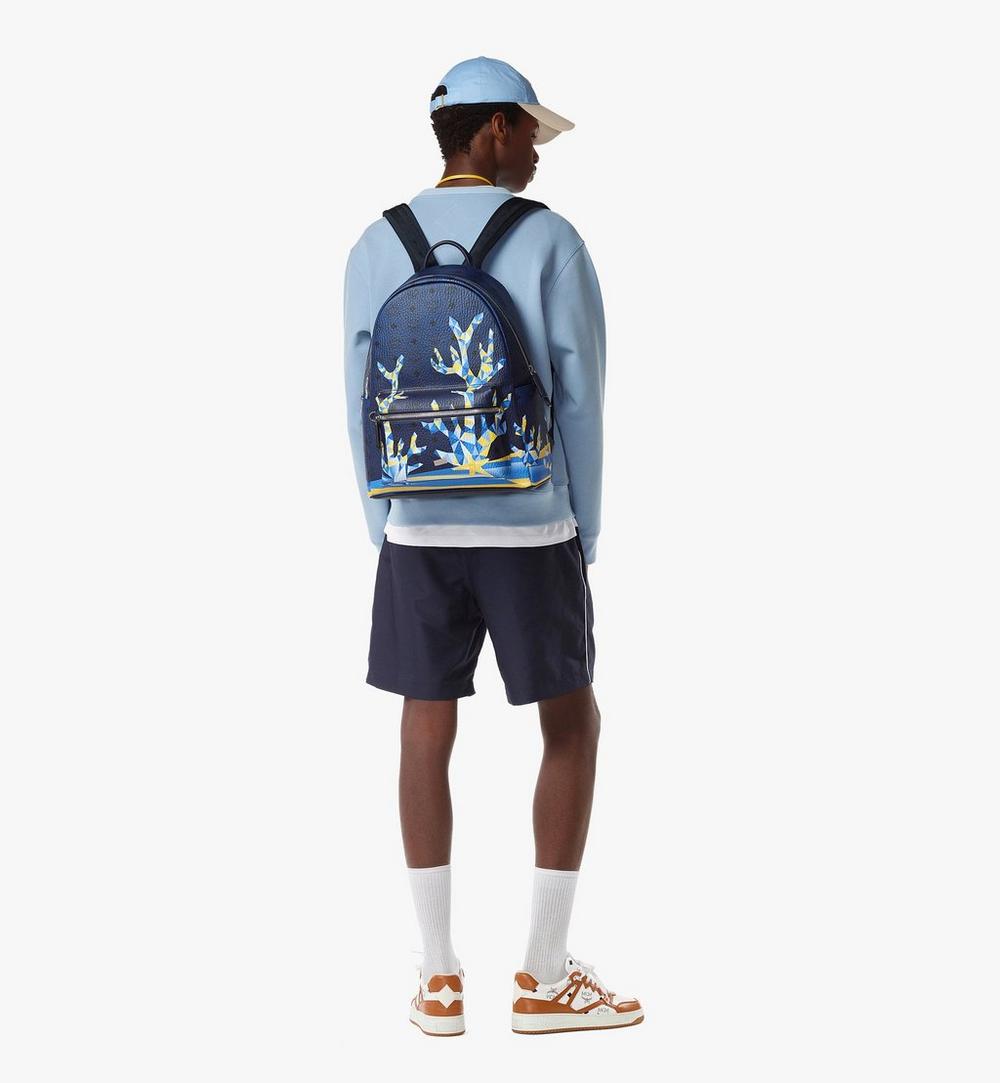 MMKFSVE02VC001-Stark Backpack in Cubic Coral Visetos|NAVY BLAZER