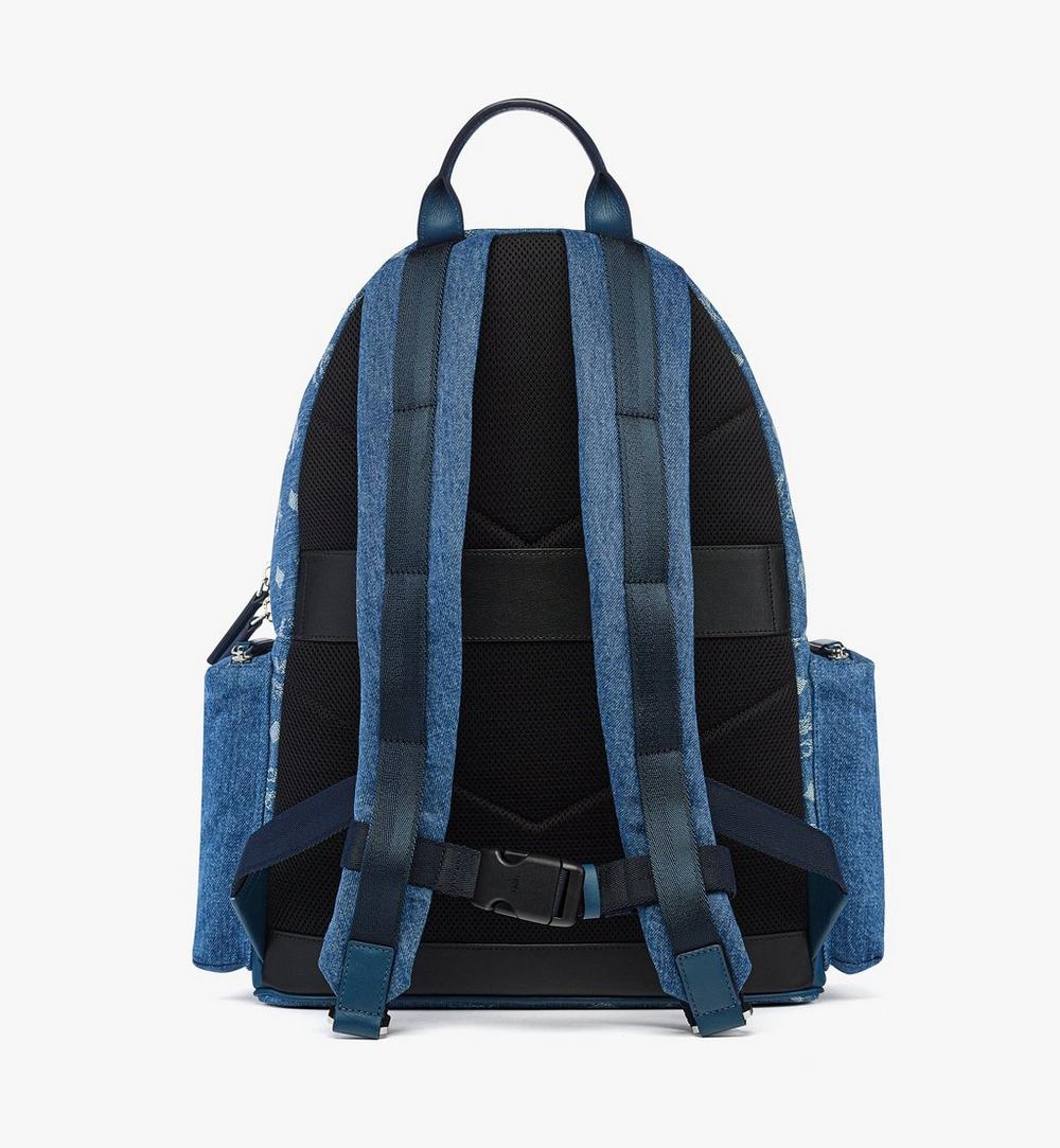 MMKFAVE04HD001-Stark Backpack in Monogram Denim Jacquard|DENIM BLUE