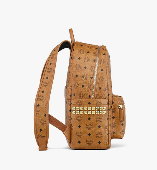 MMKEAVE12CO001-Stark Side Studs Backpack in Visetos|COGNAC