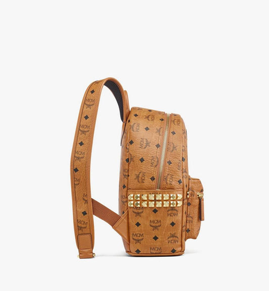 MMKEAVE15CO001-Stark Side Studs Backpack in Visetos|COGNAC