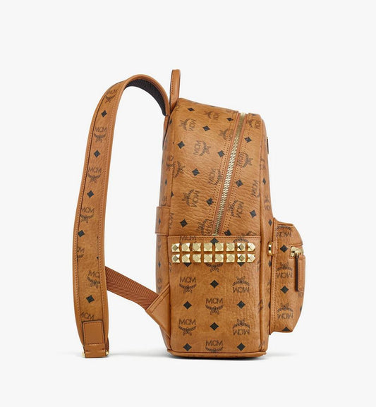 MMKEAVE14CO001-Stark Side Studs Backpack in Visetos|COGNAC