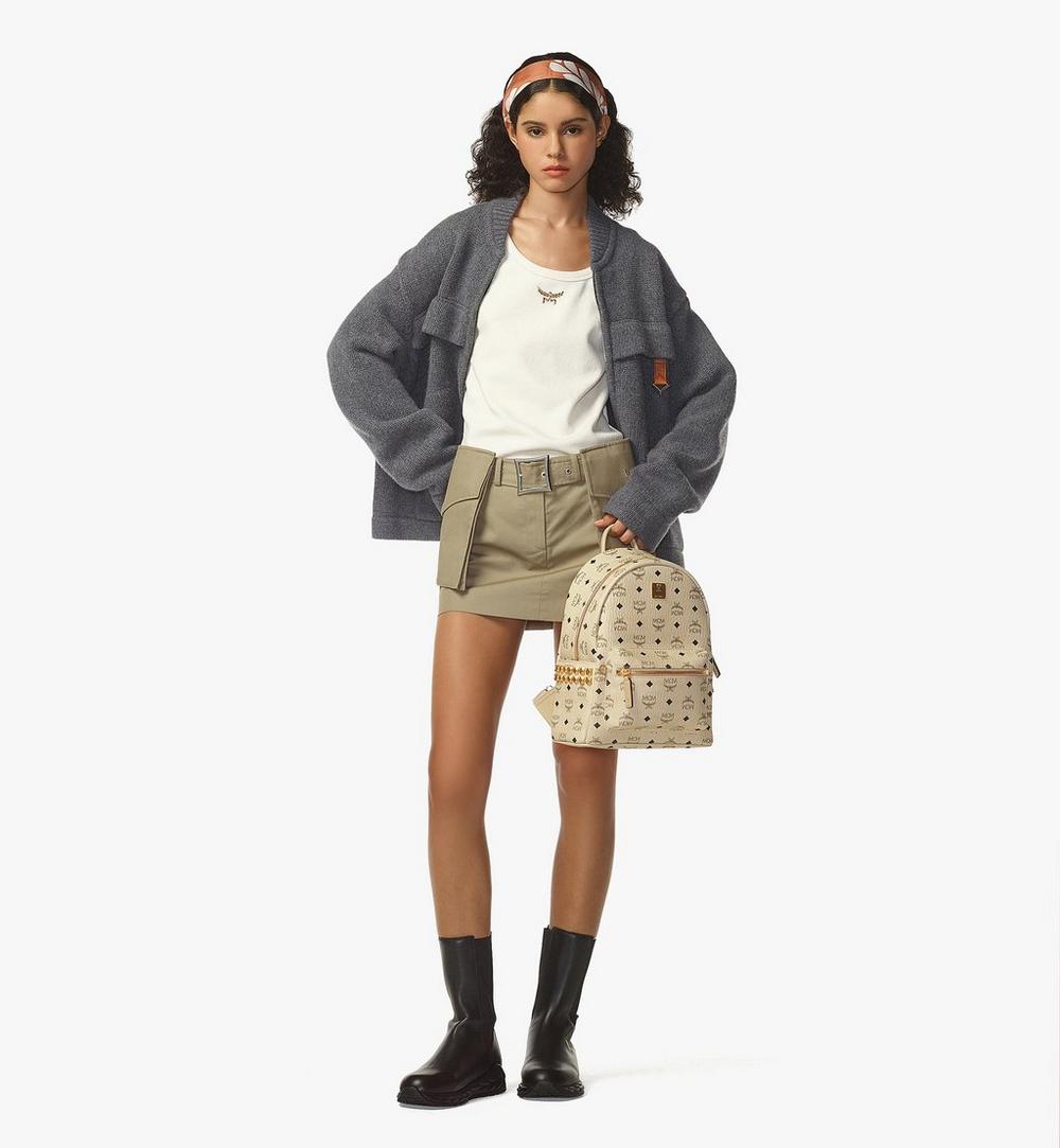 MMKEAVE15IG001-Stark Side Studs Backpack in Visetos|BEIGE