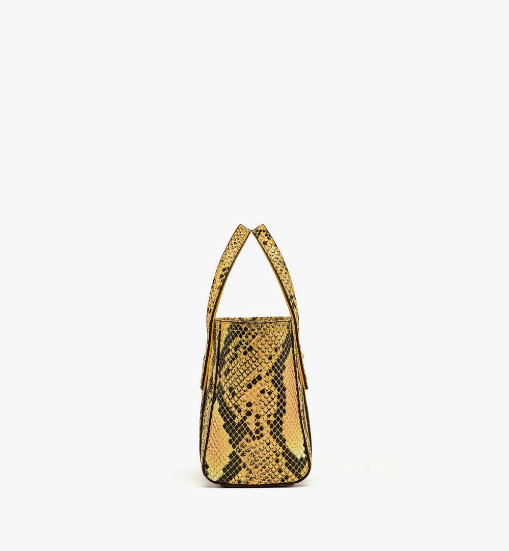 MWPFSMT05Y0001-Toni Top-Zip Shopper in Python Print Coronet|OLD GOLD
