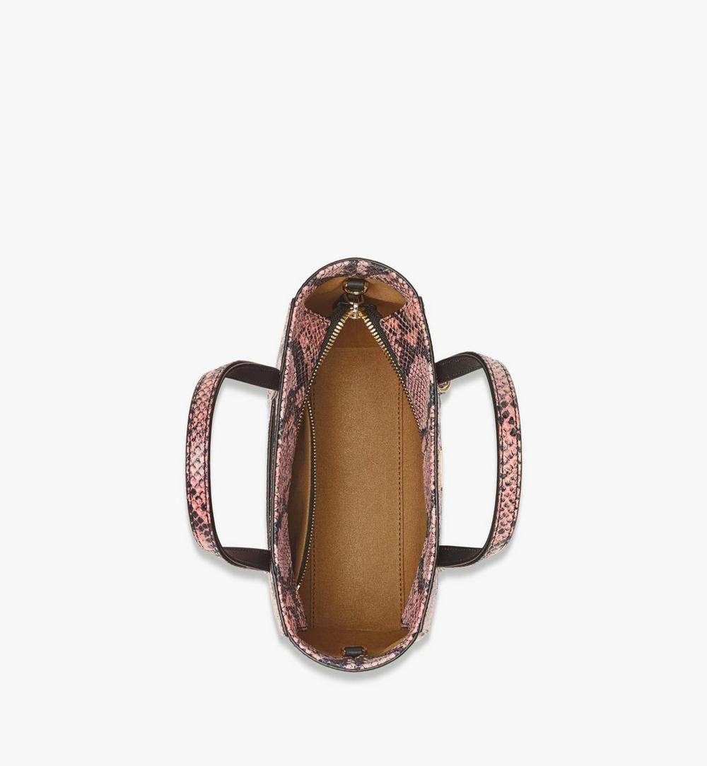 MWPFSMT04Q2001-Toni Top-Zip Shopper in Python Print Coronet|BLUSH PINK