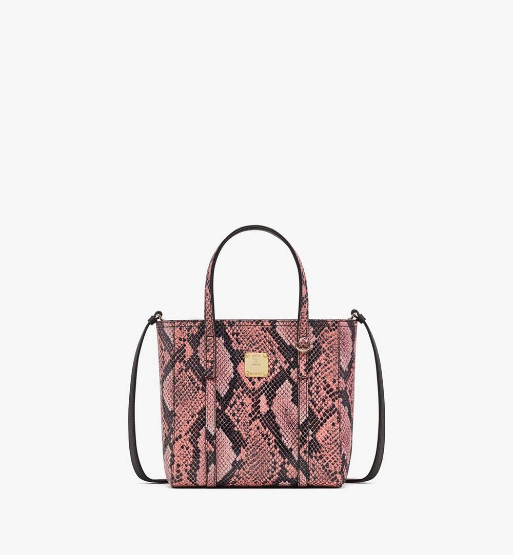 MWPFSMT04Q2001-Toni Top-Zip Shopper in Python Print Coronet|BLUSH PINK