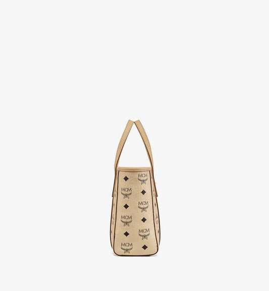 MWPAATN04I8001-Toni Top-Zip Shopper in Visetos|BEIGE + BLACK