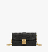 MYLESXT01BK001-Tracy Chain Wallet in Embossed Monogram Leather|BLACK