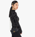 MYLDSXT01BK001-Tracy Chain Wallet in Visetos|BLACK