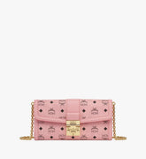 MYLDSXT01PZ001-Tracy Chain Wallet in Visetos|SOFT PINK
