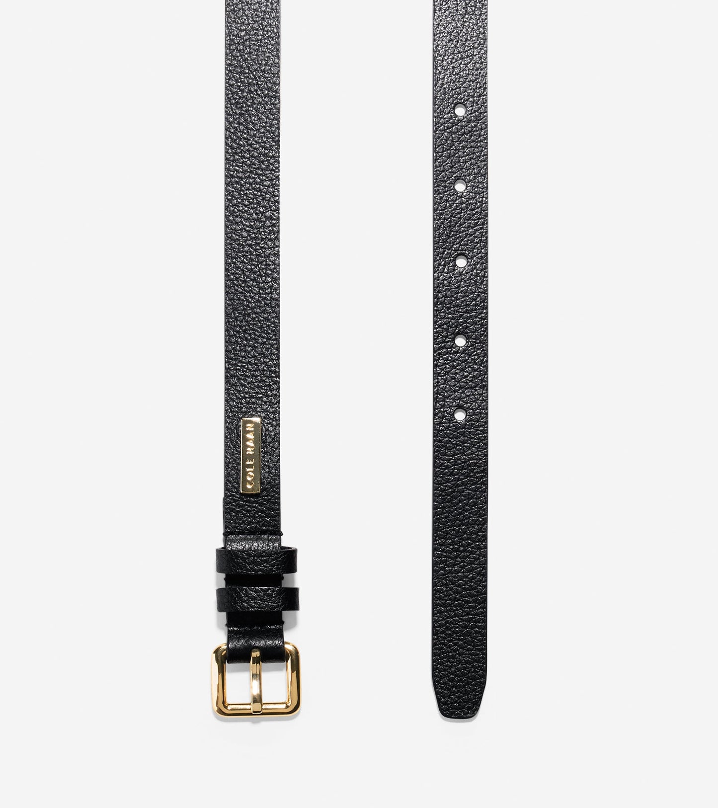 ColeHaan-Pebble Leather Belt-u00622-Black Leather