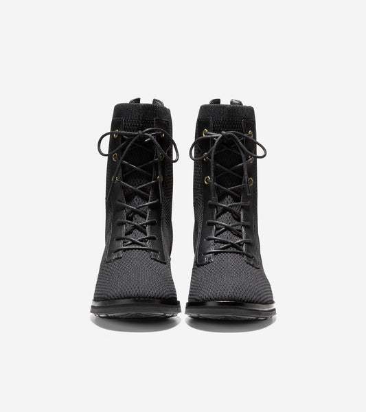 ColeHaan-Piedmont Combat Bootie-w24536-Black Stitchlite™