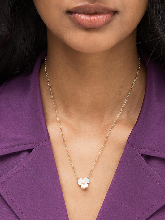 WBRU6731-Disco Pansy Mini Pendant-Creamclear