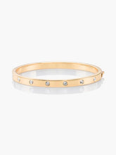 WBRUB744-metal stone hinged bangle-Clear/Gold