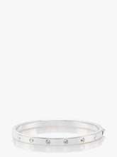WBRUB745-metal stone hinged bangle-Clear/Slvr