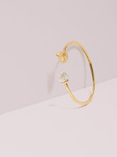 WBRUH643-CAT AND PAVE CUFF CLEAR/GOLD UNSIZED ND-Clear/Gold