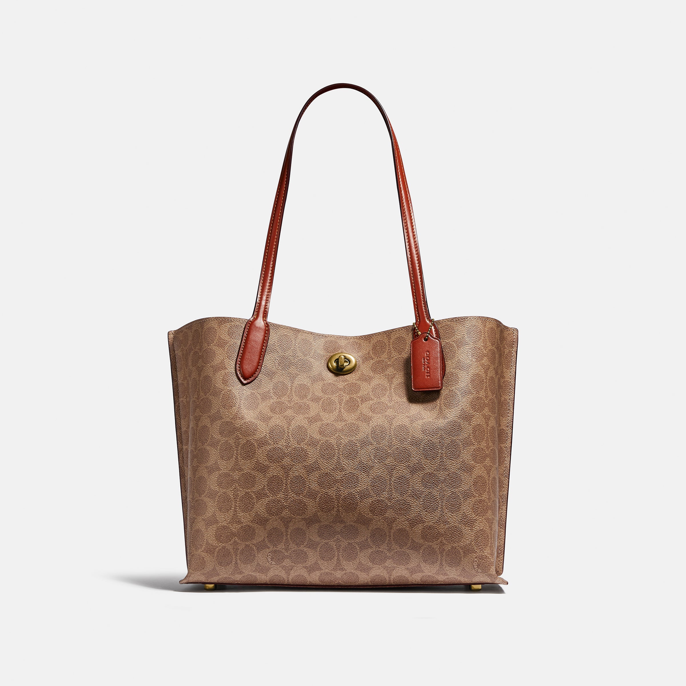 C0693-WILLOW TOTE BAG IN SIGNATURE CANVAS-B4/Tan Rust
