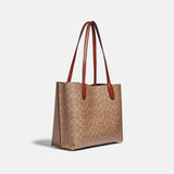 C0693-WILLOW TOTE BAG IN SIGNATURE CANVAS-B4/Tan Rust