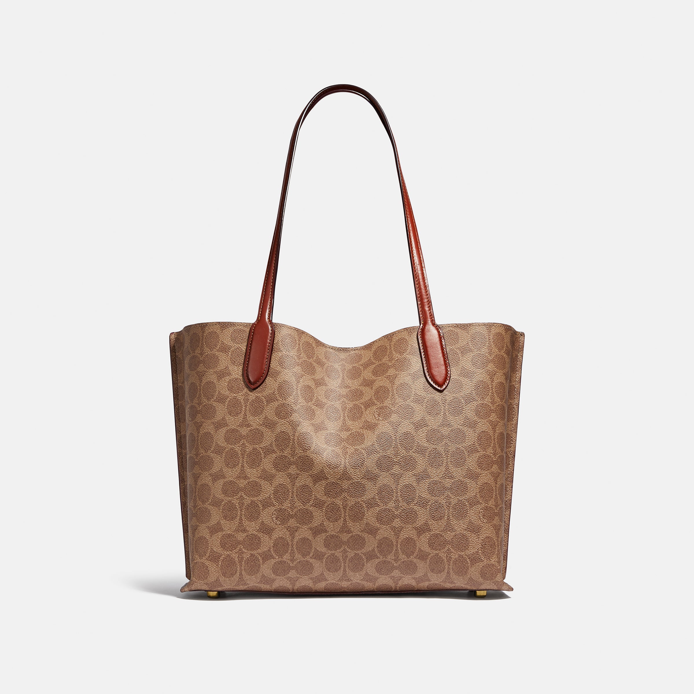 C0693-WILLOW TOTE BAG IN SIGNATURE CANVAS-B4/Tan Rust