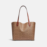 C0693-WILLOW TOTE BAG IN SIGNATURE CANVAS-B4/Tan Rust