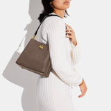 C3766-Willow Bucket Bag In Colorblock-B4/Dark Stone