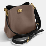 C3766-Willow Bucket Bag In Colorblock-B4/Dark Stone