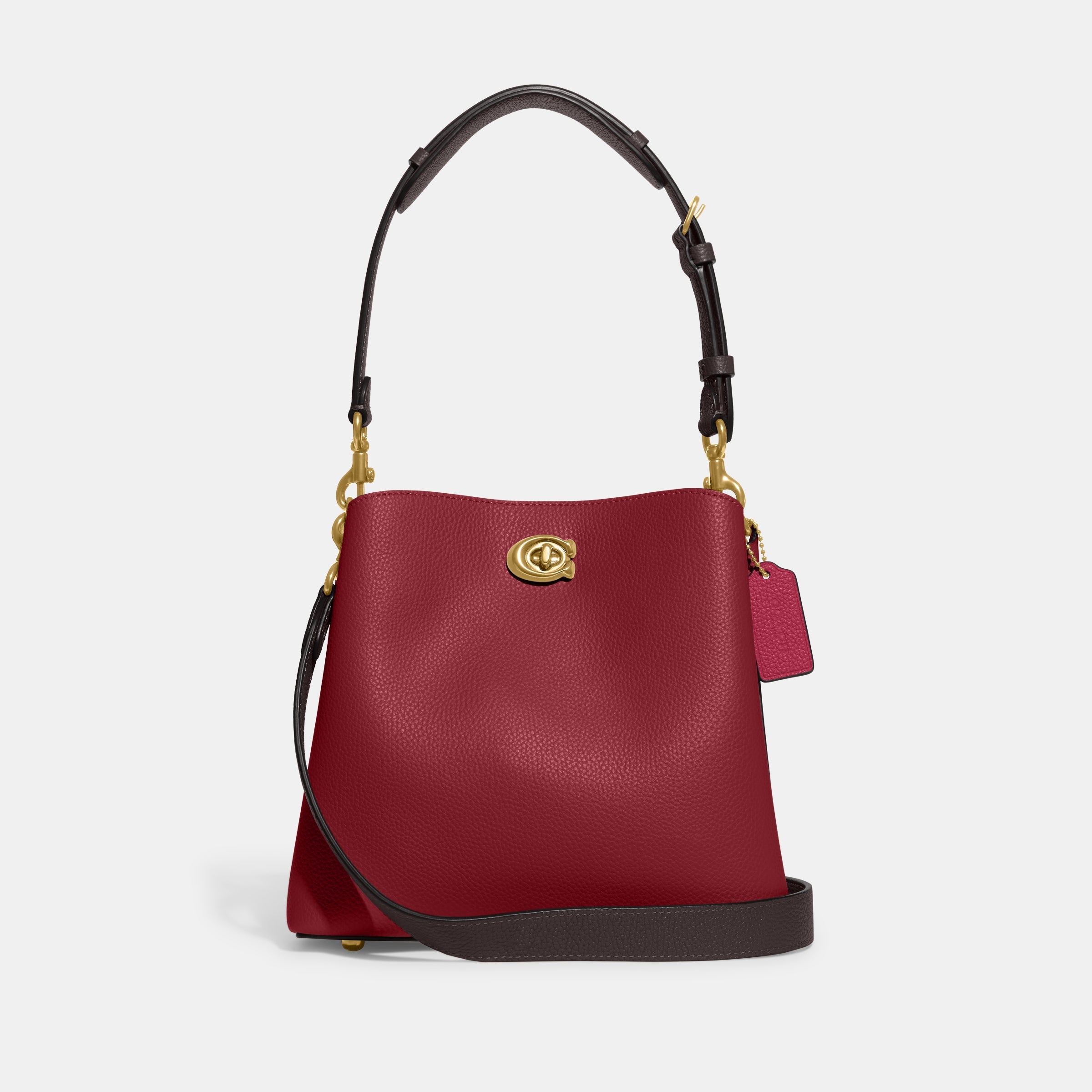 C3766-Willow Bucket Bag In Colorblock-B4/Cherry