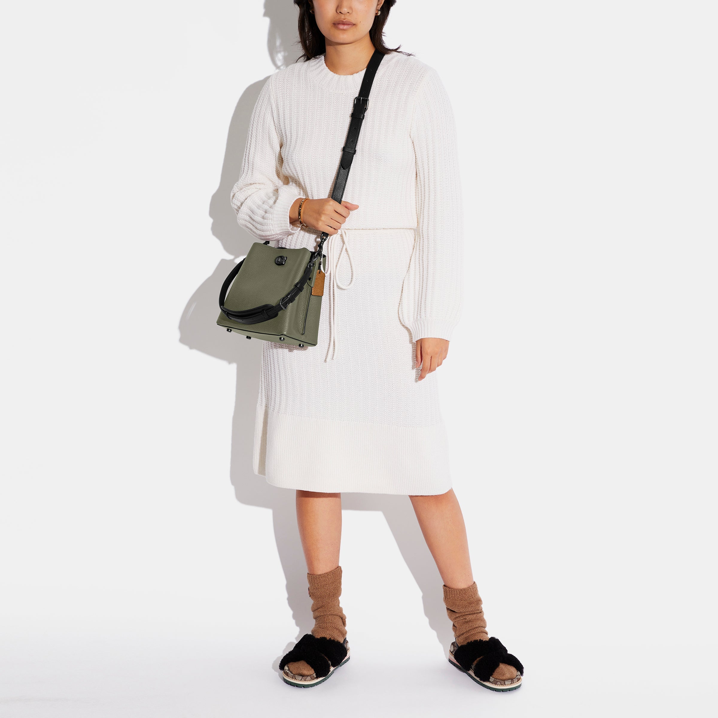 C3766-Willow Bucket Bag In Colorblock-B4/Dove Grey Multi