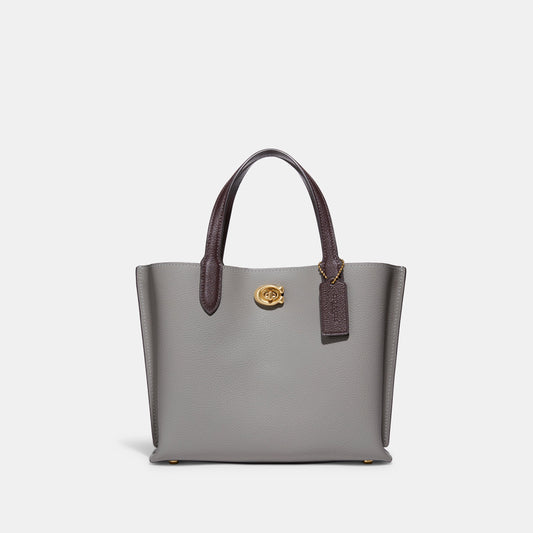 C9092-WILLOW TOTE BAG 24 IN COLORBLOCK WITH SIGNATURE CANVAS INTERIOR-B4/Dove Grey Multi