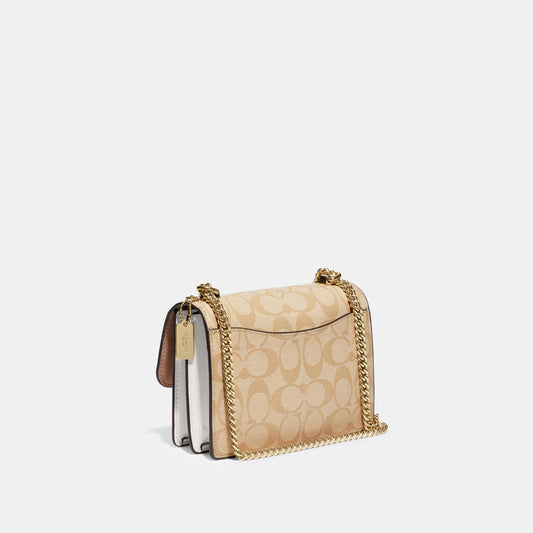 C9946-Mini Klare Crossbody In Signature Canvas-Im/Light Khaki Chalk