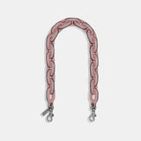 Leather Covered Short Chain Strap-CA088-Lh/Faded Purple