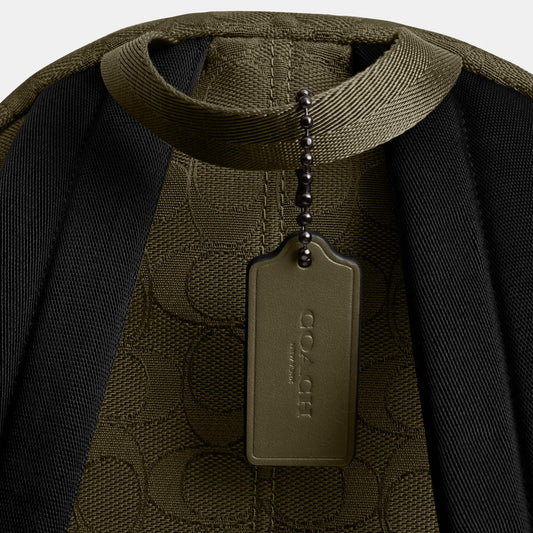 CAH18-HALL BACKPACK IN SIGNATURE JACQUARD-Olive Drab
