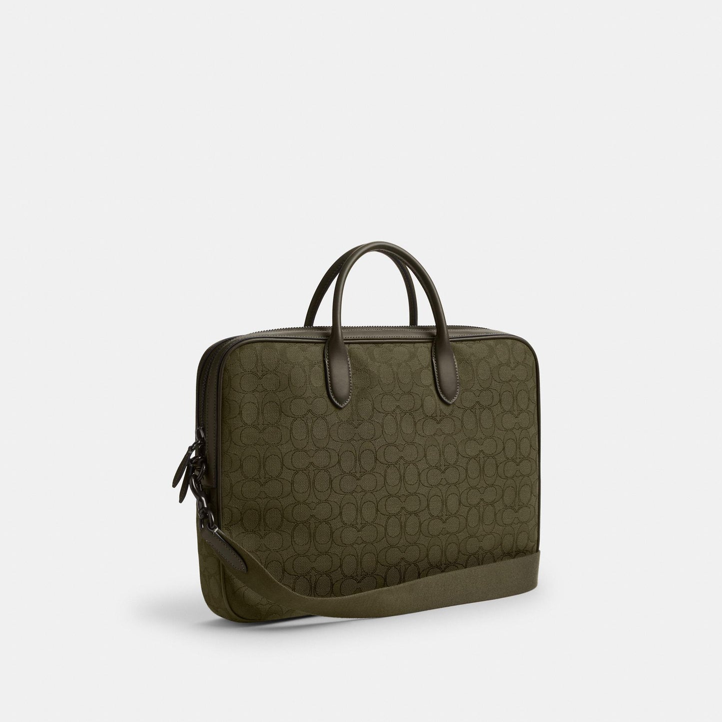 CAK97-THEO WORK BAG IN SIGNATURE JACQUARD-Olive Drab