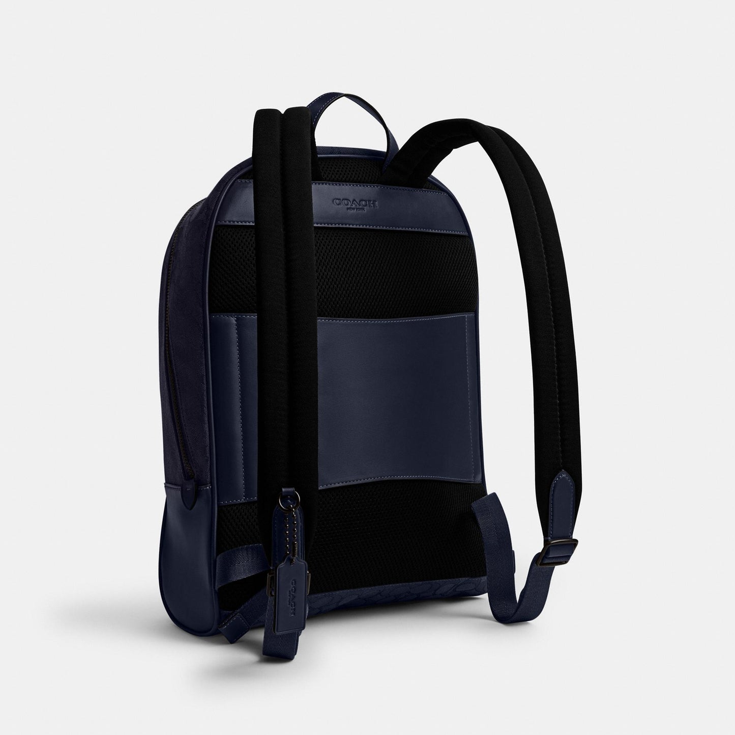 CAK98-THEO BACKPACK IN SIGNATURE JACQUARD-Midnight Navy