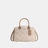 CAL53-SAVANNAH SMALL CARRYALL BAG IN SIGNATURE CANVAS-SV/Sand/Taupe