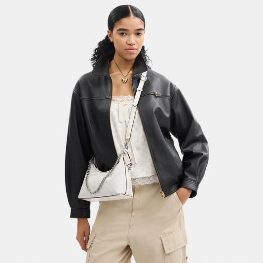 CAM26-JULIET SHOULDER BAG 25 IN SIGNATURE CANVAS-LH/White Chalk