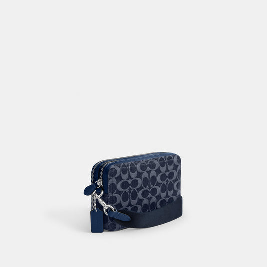 CAM69-CHARTER CROSSBODY BAG 19 IN SIGNATURE DENIM-Deep Blue