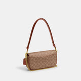 CAN91-BROOK FLAP CHAIN BAG IN SIGNATURE CANVAS-B4/Tan Caramel