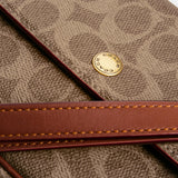 CAN91-BROOK FLAP CHAIN BAG IN SIGNATURE CANVAS-B4/Tan Caramel