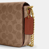 CAO03-Mila Crossbody Bag In Signature Canvas-B4/Tan Caramel