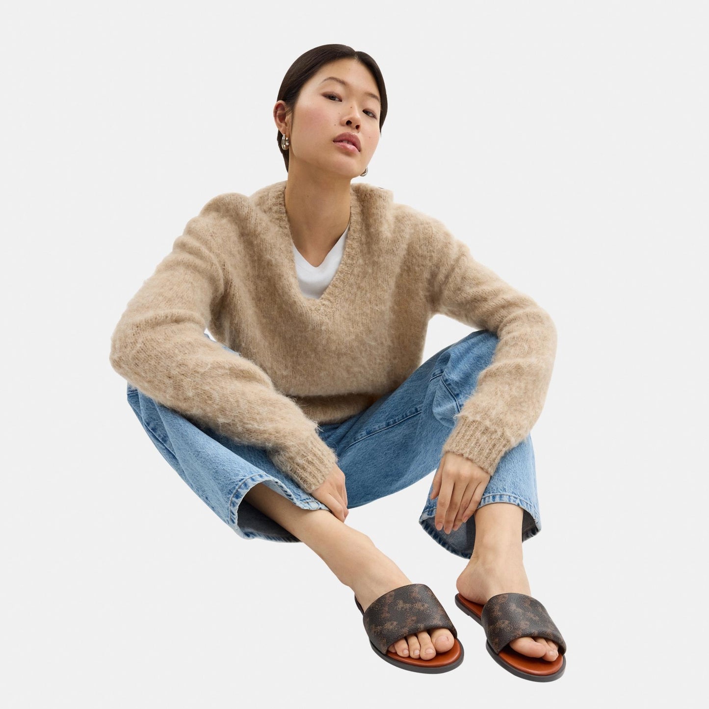 CAR67-HOLLY SANDAL WITH HORSE AND CARRIAGE PRINT-Truffle/Burnished Amber