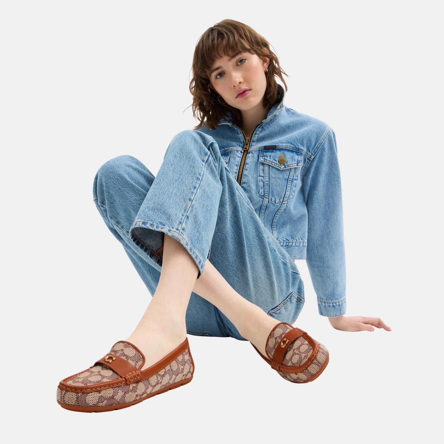 CAS68-Sculpted C Driver In Signature Textile Jacquard-Cocoa/Burnished Amber