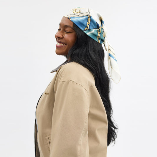 29CAS76-Stacked Tabby Printed Silk Square-Chalk Multi