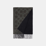 CB692-Reversible Signature Cashmere Muffler-BLACK/BLACK